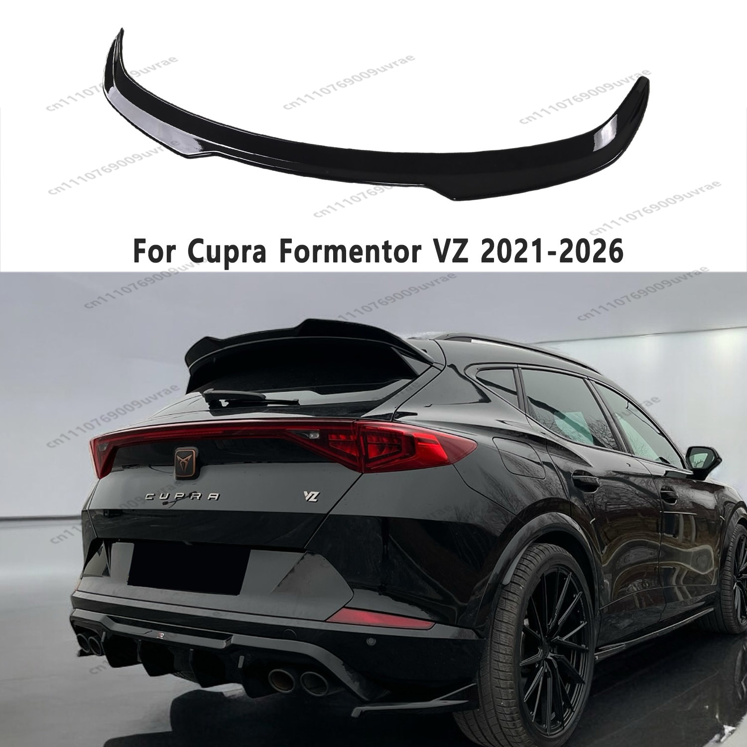 グロスブラック ABS リアルーフスポイラーキャップキュプラ Formentor MK1 TSI VZ 2021-2026 リアトップテールウイングボディキットチューニング