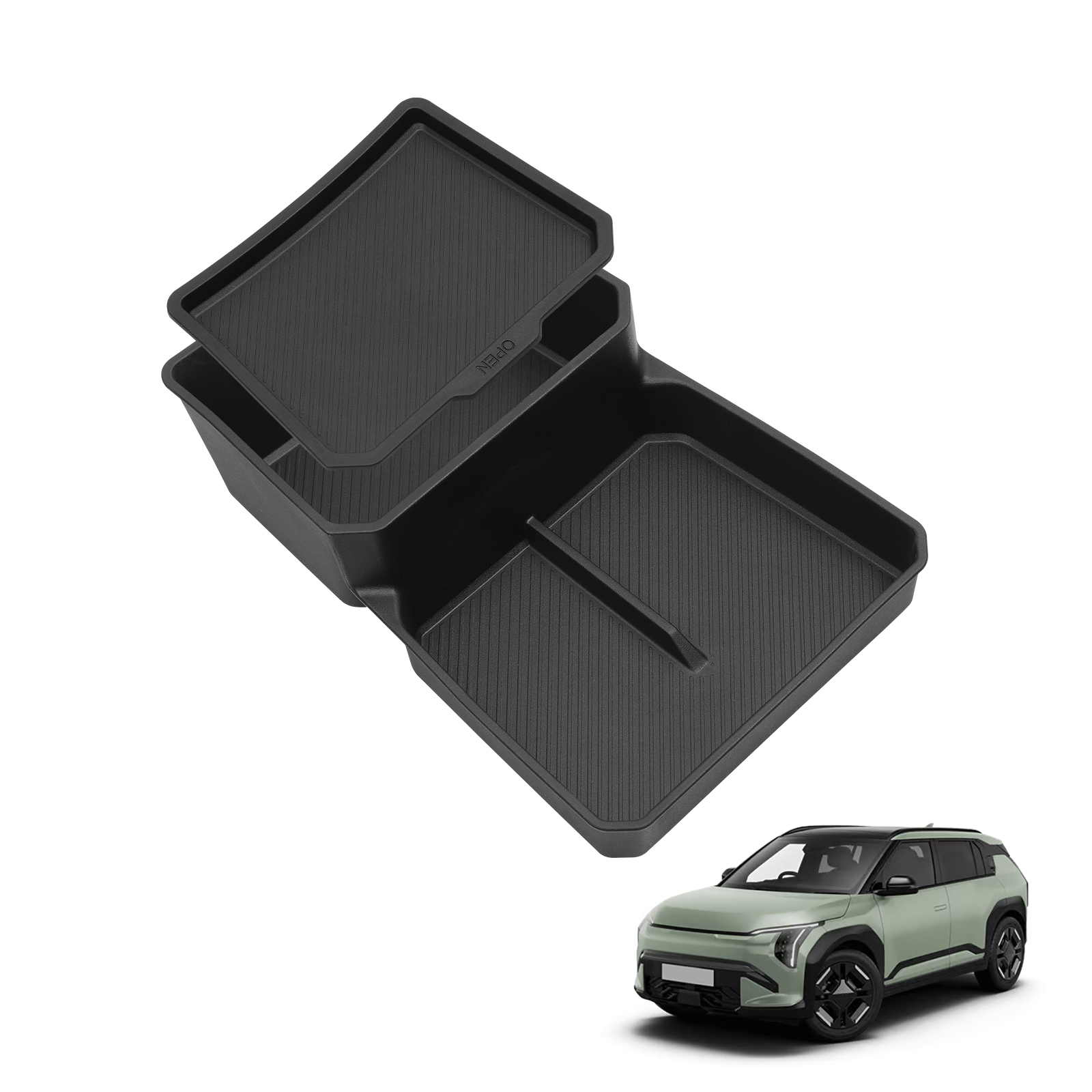 for Kia EV3 EV4 2024-2026 Center Console Layer Lower Storage Box Central Tray Organizer Car Interior Accessories Black