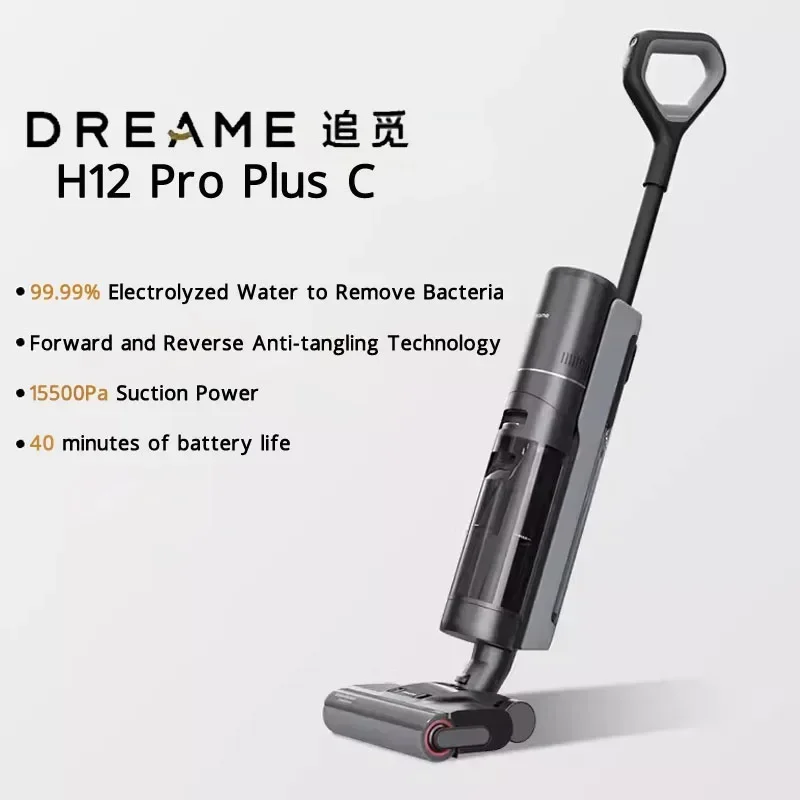 Dreame H12 Pro Plus C 家庭用モップ、温乾燥および床洗浄機、両刃消毒剤、高吸引力