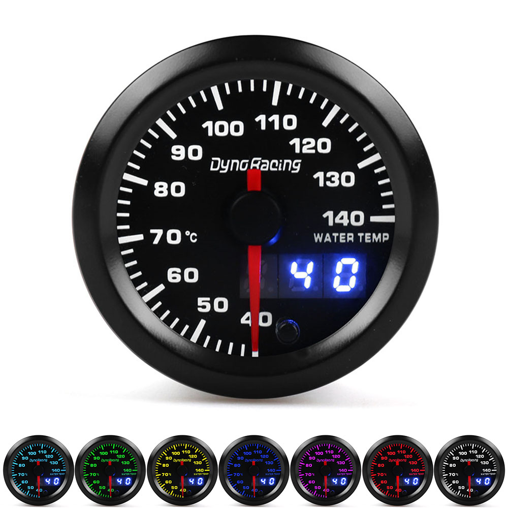 デュアルディスプレイ 52 ミリメートル 7 色 Dynoracing 水温計 40-140 摂氏ステッピングモーター付き水温計水温センサー