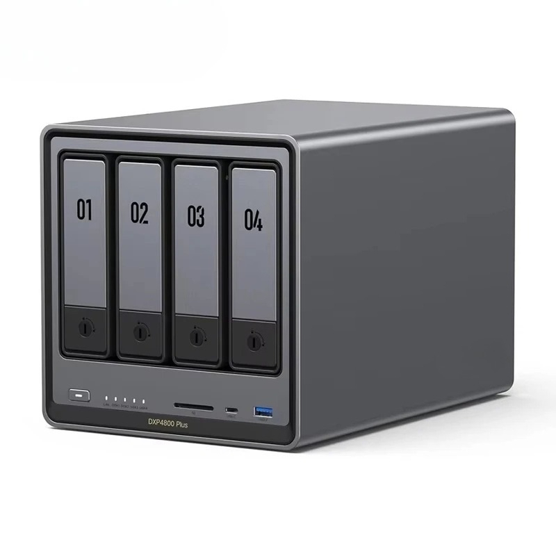 DXP4800 Plus 4 ベイ デスクトップ NAS Pentium Go-ld 8505 5 コア CPU 4K 60Hz 接続ストレージ (ディスクレス)