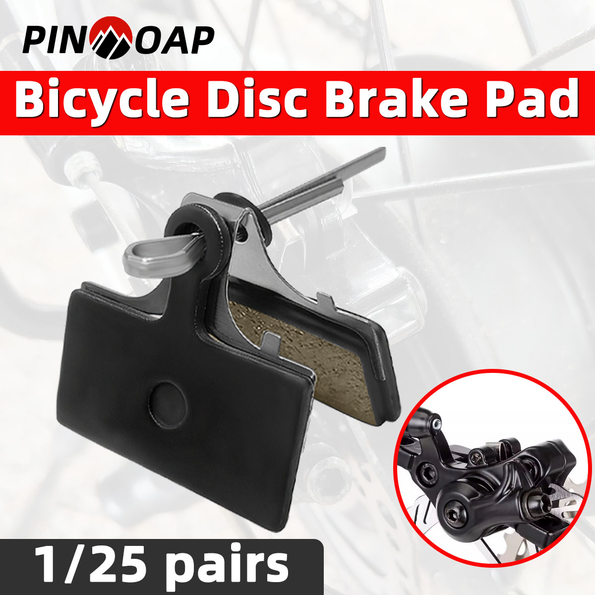 PINMOAP 1/25 ペア自転車には、高性能静かで耐久性のあるブレーキパッドディスクブレーキパッド自転車ブレーキコンポーネントが付属しています