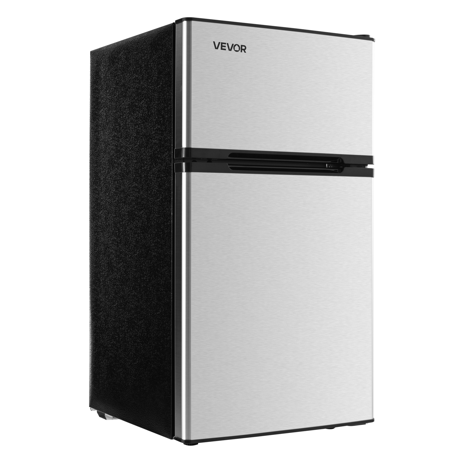 VEVOR ミニ冷蔵庫 冷凍庫付き 3.2 立方フィート 2 ドアコンパクト冷蔵庫温度調節可能な棚エネルギー効率の高い冷蔵庫