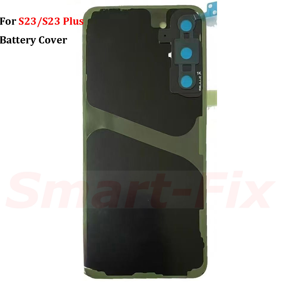 新しい (OEM) ガラスバックカバーケース SM-S23 5G/S23 PLUS 5G/S23 5G バックカバーリアバックガラスバッテリーハウジング粘着カメラレンズ