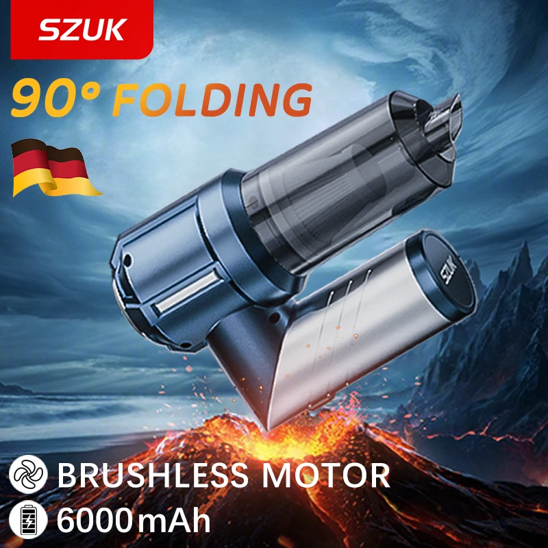SZUK 新しいアップグレードされた折りたたみ車の掃除機ミニポータブル洗浄機 90 ° 回転可能な強力なワイヤレス掃除機