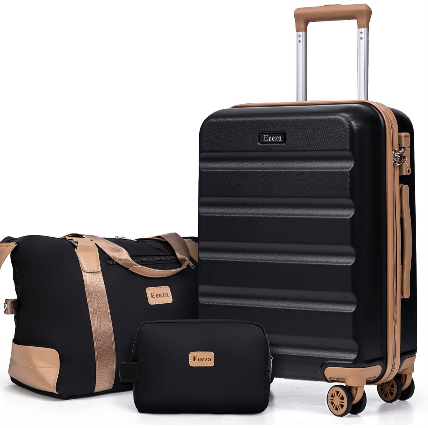 旅行用TSAロックスピナーホイール付き荷物3点セット、ABSハードケース機内持ち込みスーツケースセット