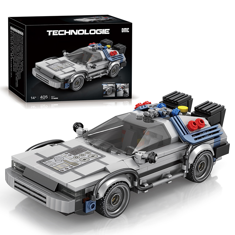 1:24 クラシック映画レーシングカービルディングブロック MOC モデルスポーツカーおもちゃバックフューチャーレンガ車両フェスティバルギフト男の子子供のため