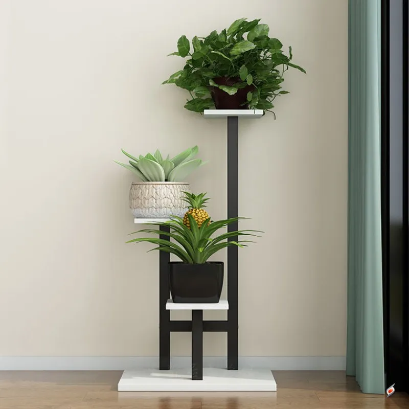 アイアンフラワースタンド - 複数の植木鉢ホルダー、T字型植物ラック - 収納棚 - ホームバルコニーガーデンデコレーション