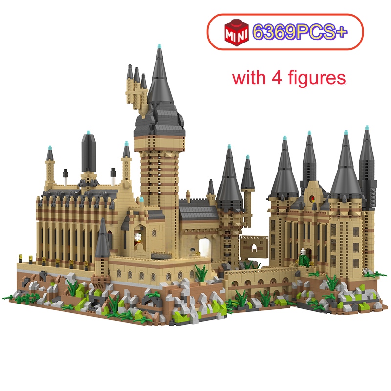 新しいマジックキャッスルマイクロビルディングブロックライトアップストリートビュー建築クリエイティブ MOC モデルキット子供のクリスマス誕生日ギフト