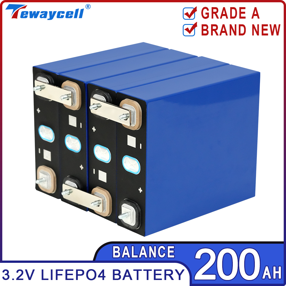 Tewaycell 200Ah Lifepo4 バッテリー 3.2V 210AH 充電式電池 リチウムリン酸鉄角柱ソーラーカー RV EU 米国免税