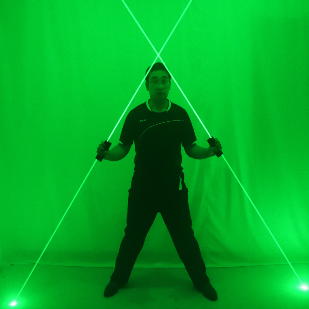 Mini Dual Direction Green Red Blue Laser Sword For Laser Man Show Double Headed Wide Beam Laser stage costume