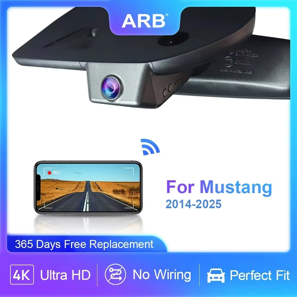 フォード マスタング 2014-2026 4K 車 DVR、広角レンズ付き ARB OEM スタイル ダッシュ カメラ用