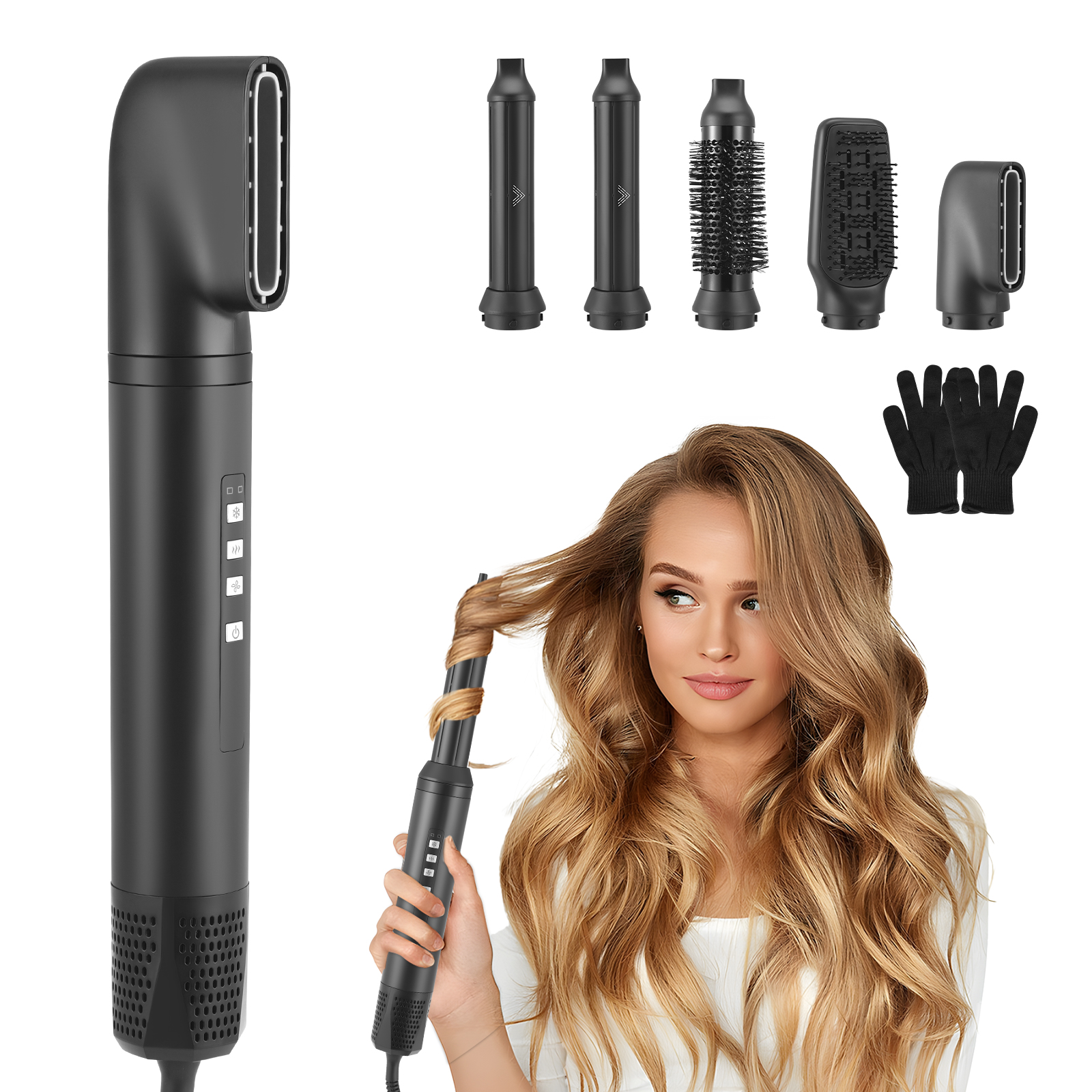 5 で 1 熱風スタイル 110000 RPM 新しいブラシレスモーターヘアスタイラー高速マイナスイオンヘアドライヤー 20 メートル/秒の気流熱風ブラシ