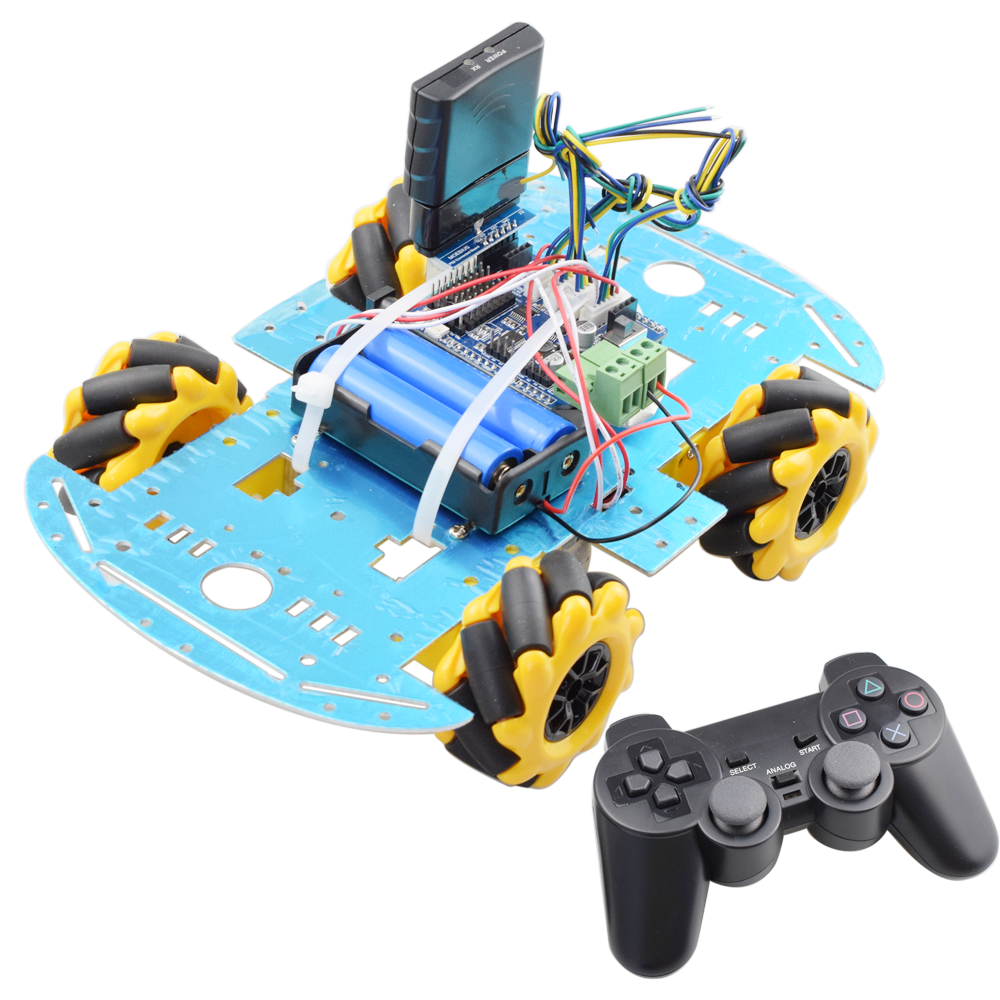 最安 PS2 ワイヤレス RC スマートメカナムホイールオムニロボットカーシャーシキット 4 個の TT モーター付き Arduino ラズベリーパイ DIY おもちゃパーツ
