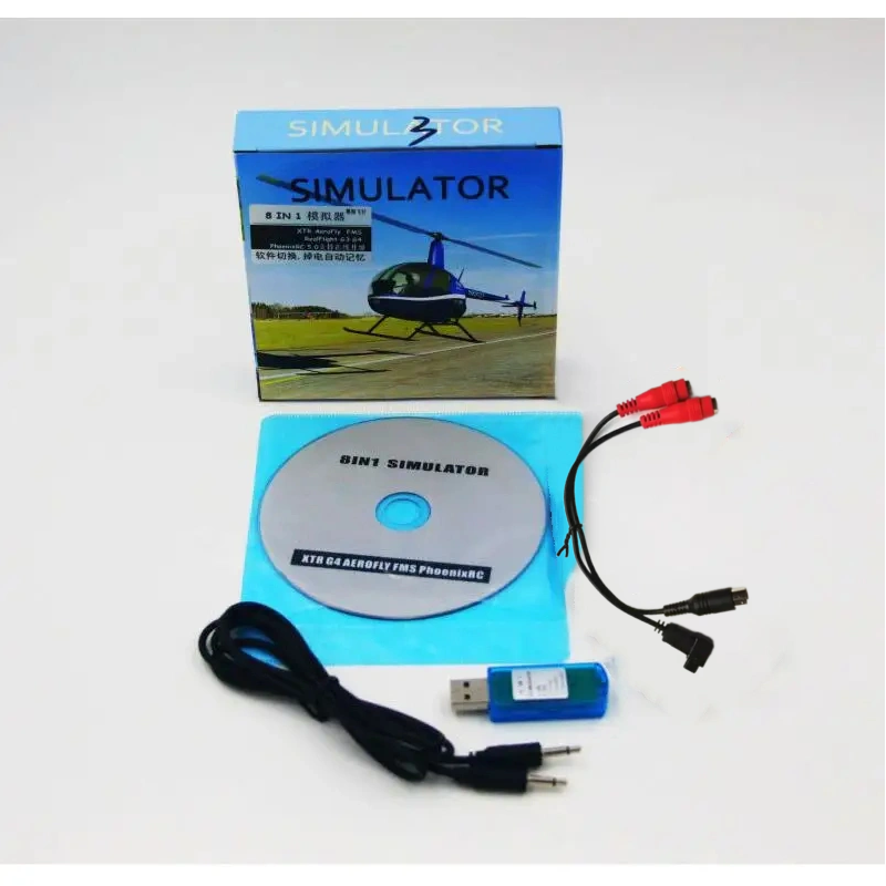 8in1 USB フライト シミュレーター ケーブル (フェニックス、RealFlight G4、XTR、AeroFly、FMS) フタバ Esky JR WFLY 4-8Ch スキル トレーニング RC パーツ用