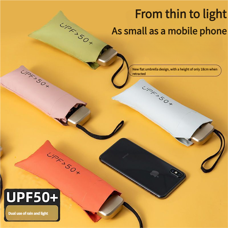 超軽量小型ミニ女性 5 つ折り傘日焼け防止日焼け防止抗 UV 日雨兼用傘厚い黒のりポケット S
