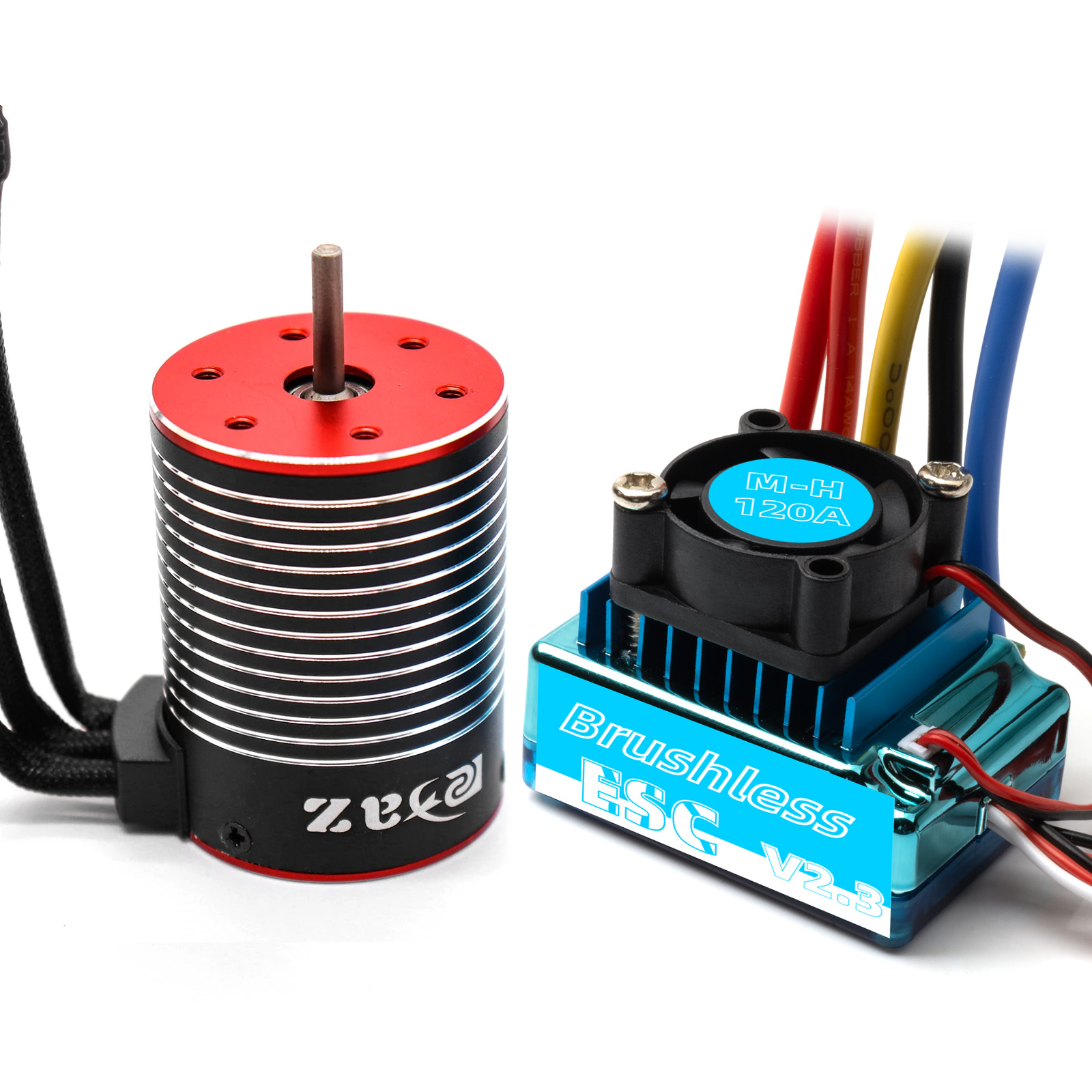 RCXAZ 3650 ブラシレスモーター 120A/680A ESC ブラシレス電気スピードコントローラー 6V/2A BEC 1/10 RC レーシングカートラック用
