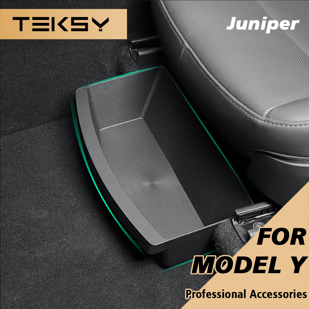 TEKSY テスラ新モデル Y 2025 2026 起動ジュニパー Teslajuniper フロントシートシート下引き出し TPE 収納ボックス