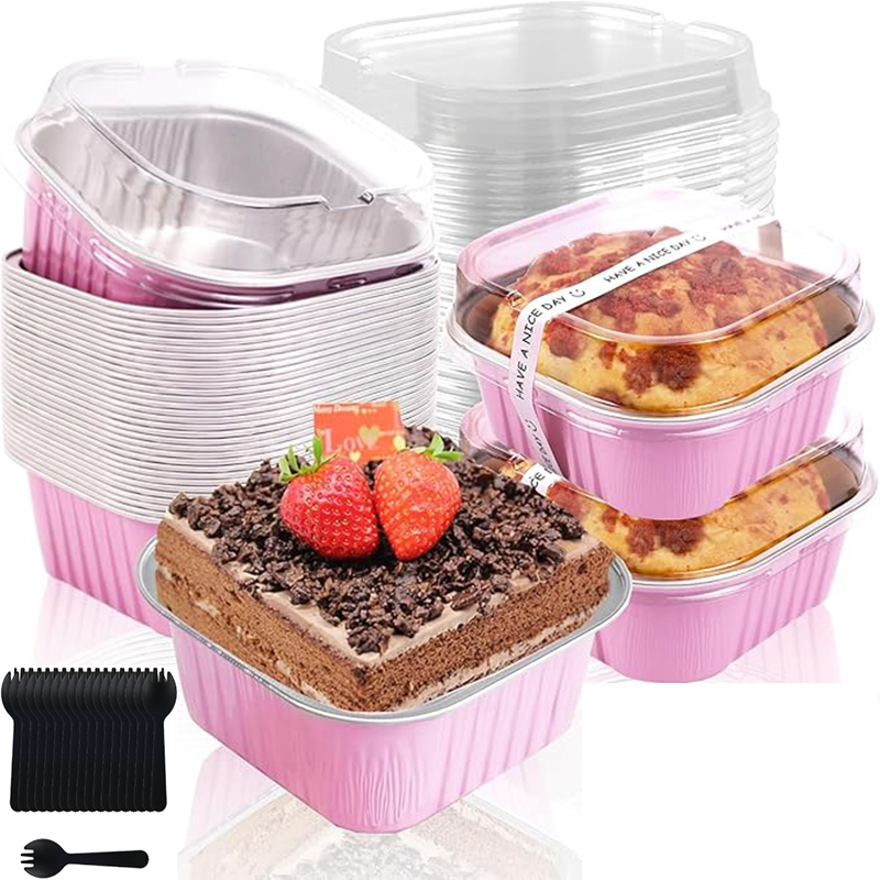 50 個カップケーキパンアルミ箔マフィンカップラメキンミニケーキブラウニーベーキングパンカップケーキライナーマフィン錫キッチンベーキングパン