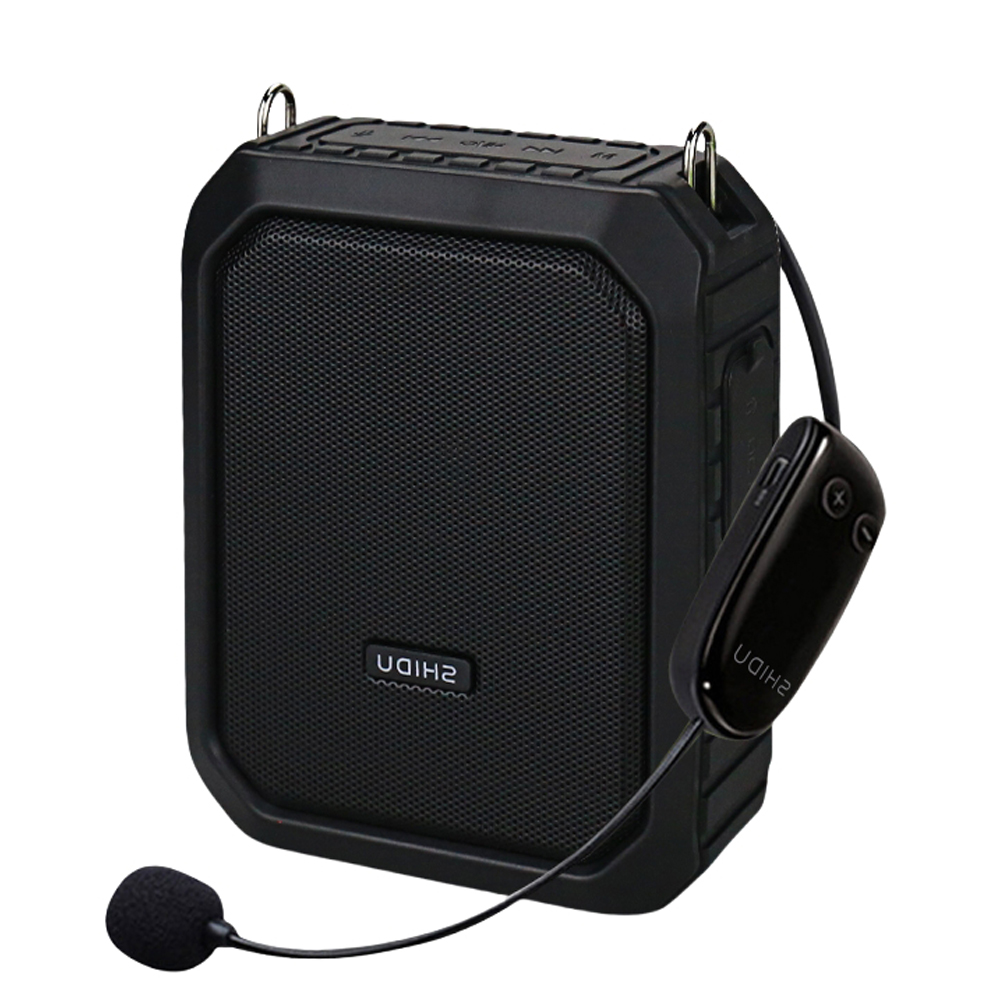 SHIDU 18 ワット防水ポータブル Bluetooth ワイヤレス音声アンプ UHF マイク録音 AUX スピーカー M800 教師用