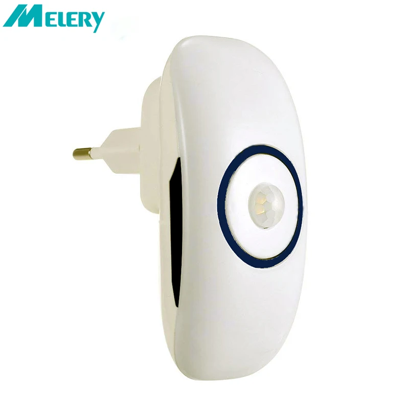 Melery スマートナイトライト PIR モーションセンサー制御コールドホワイトボディ誘導ミニランププラグイン寝室リビングルーム階段用