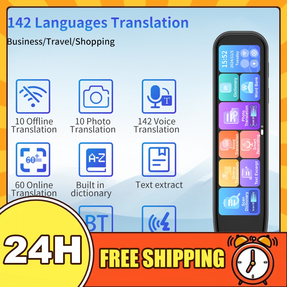 スキャン翻訳ペン 17 システム言語 142 オンライン言語翻訳ペン 3.48 インチ スキャナー リーダー ペン 言語学習者用