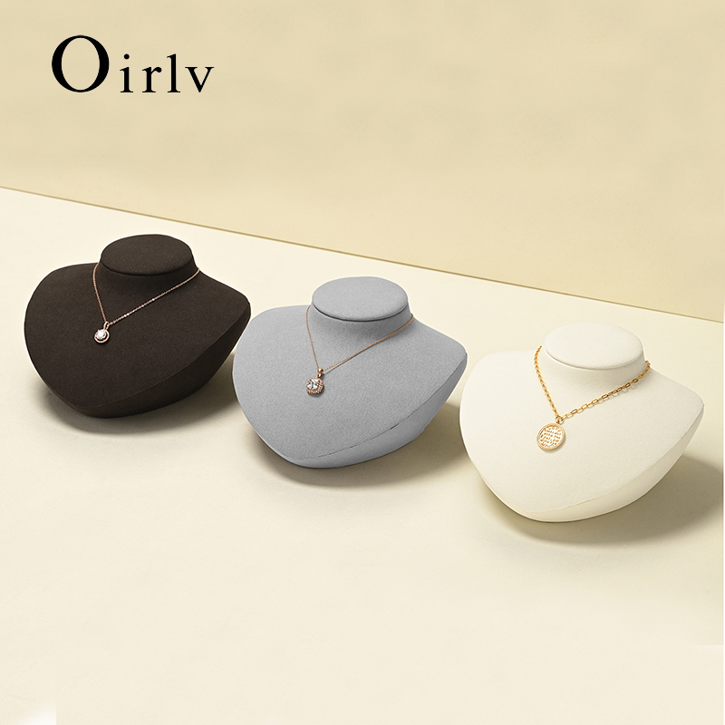 Oirlv プレミアムネックレスディスプレイラック マイクロファイバーポートレートネックレスバストジュエリーバスト ネックレスショーケースジュエリーディスプレイスタンド用