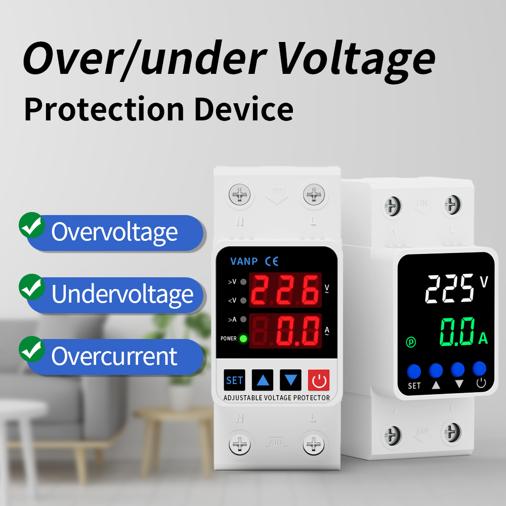 GTRIC 過不足電圧プロテクター調整可能な過電圧 63A 220VAC Din レール不足電圧保護装置プロテクターリレー