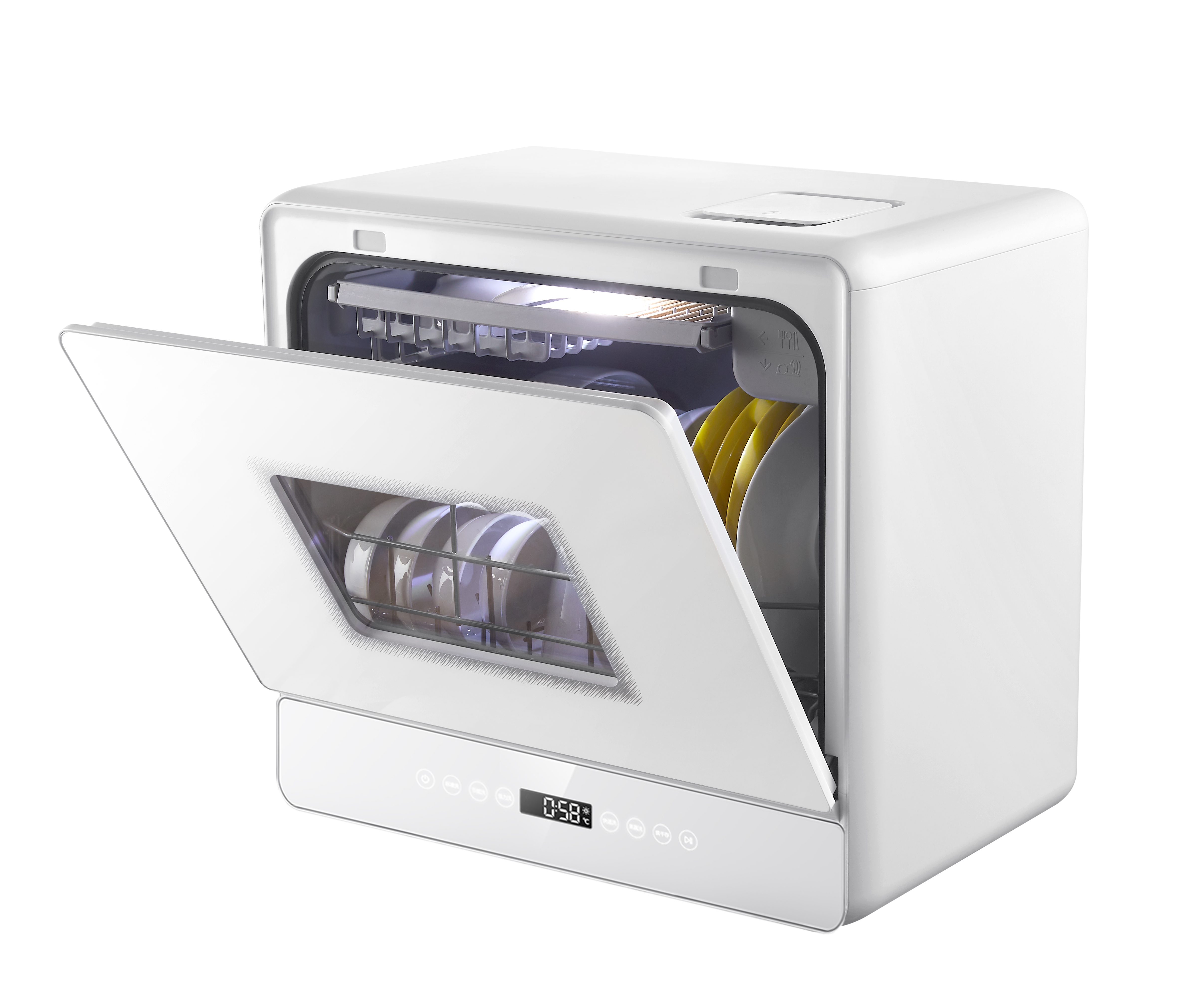 高品質キッチン家庭用電気自動食器洗い機カウンタートップ小型食器洗い機 UV ポータブルタッチコントロール食器洗い機