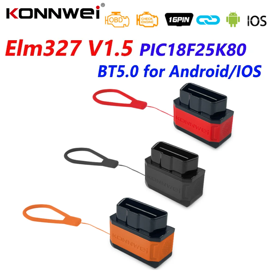KONNWEI KW905 ELM327 V1.5 OBD2 スキャナー Bluetooth 5.0 IOS Android 車診断ツール ELM 327 V1 5 コードリーダー pk Vgate iCar2