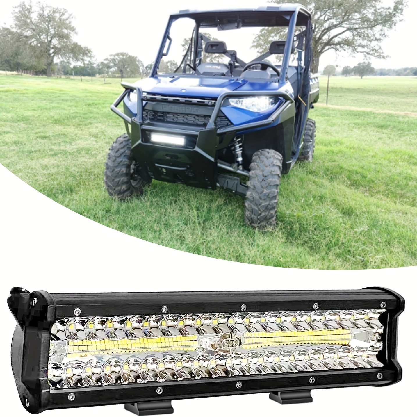 12 インチ 3 列 LED ライトバー スポットフラッドコンボ 運転照明 オフロードライト Led ランプ作業灯 トラック ゴルフカート SUV用