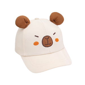 CY Kapibara ベビー帽子 かわいいキャラクターのクマ キッズ用ベースボールキャップ 6枚セット モダンでシンプルなデザイン 男女兼用 日よけ帽子 100% コットン スタンダードタイプ