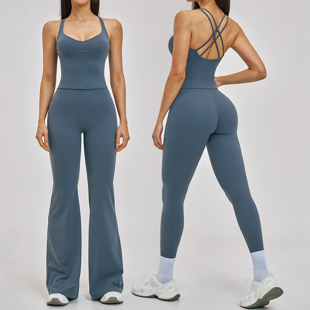 女性トラックスーツ 2 個ヨガセットアスレチックウェアジム服フィットネス衣装ワークアウトセットスポーツウェアハイウエストレギンススポーツスーツ