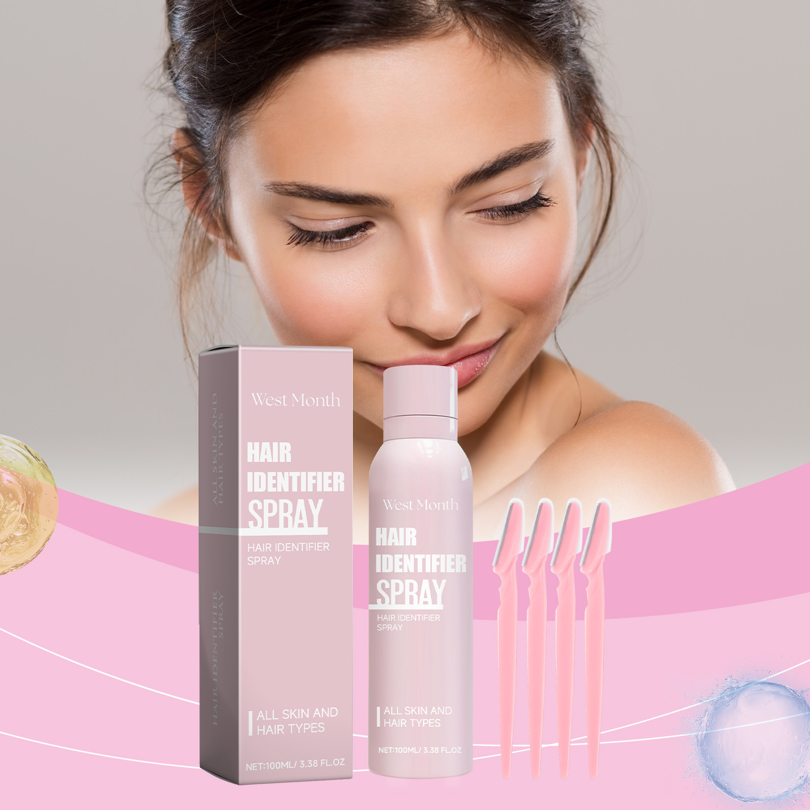 West Month ダーマプレーニング用ヘア識別スプレー無痛鎮静肌なだめるシェービングフェイストリートメント抗発毛阻害剤