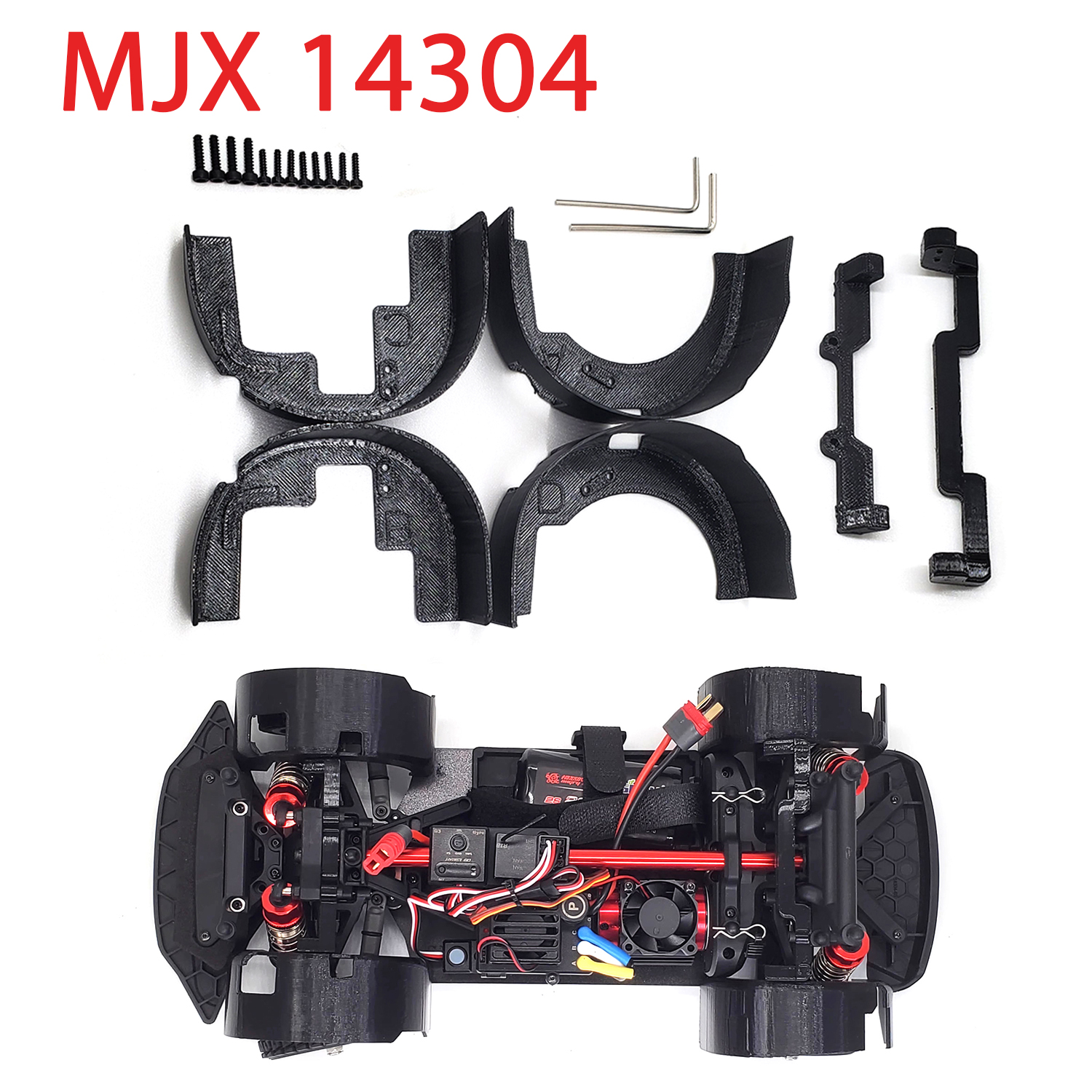 MJX HYPER GO 14304 シミュレーションフロントとリアフェンダーライニング装飾 1/14 Mjx 14304 RC カーオフロード高速モデル部品