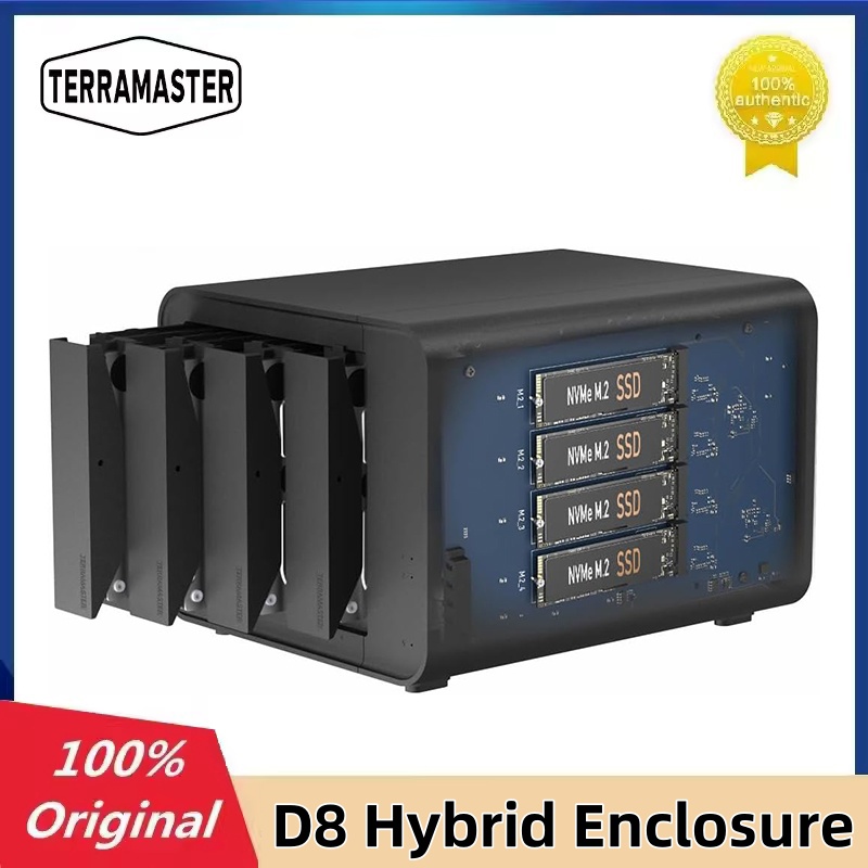 オリジナル TERRAMASTER D8 ハイブリッド 8 ベイ ハイブリッド RAlD エンクロージャ USB 3.2 Gen 2 10Gbps Type C ストレージ ディスクレス）