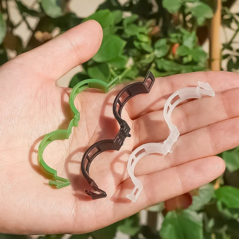 300個 庭のつるクライミングストラップクリップ 植物サポート 再利用可能な野菜茎ホルダー 隠し面ファスナー