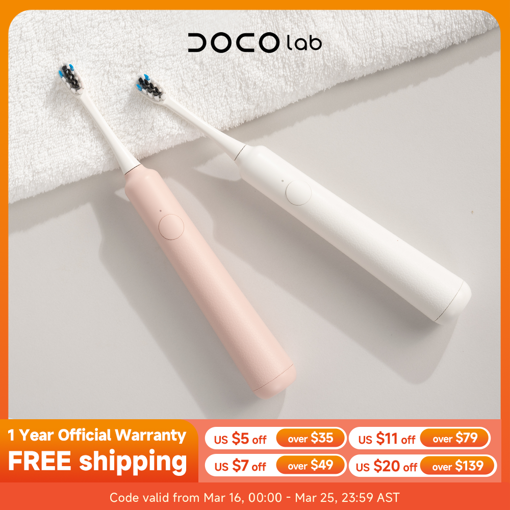 DOCOLAB 電動歯ブラシ音波振動ブラシ 3 ギアモード USB 充電 IPX7 防水パーソナルケア家電