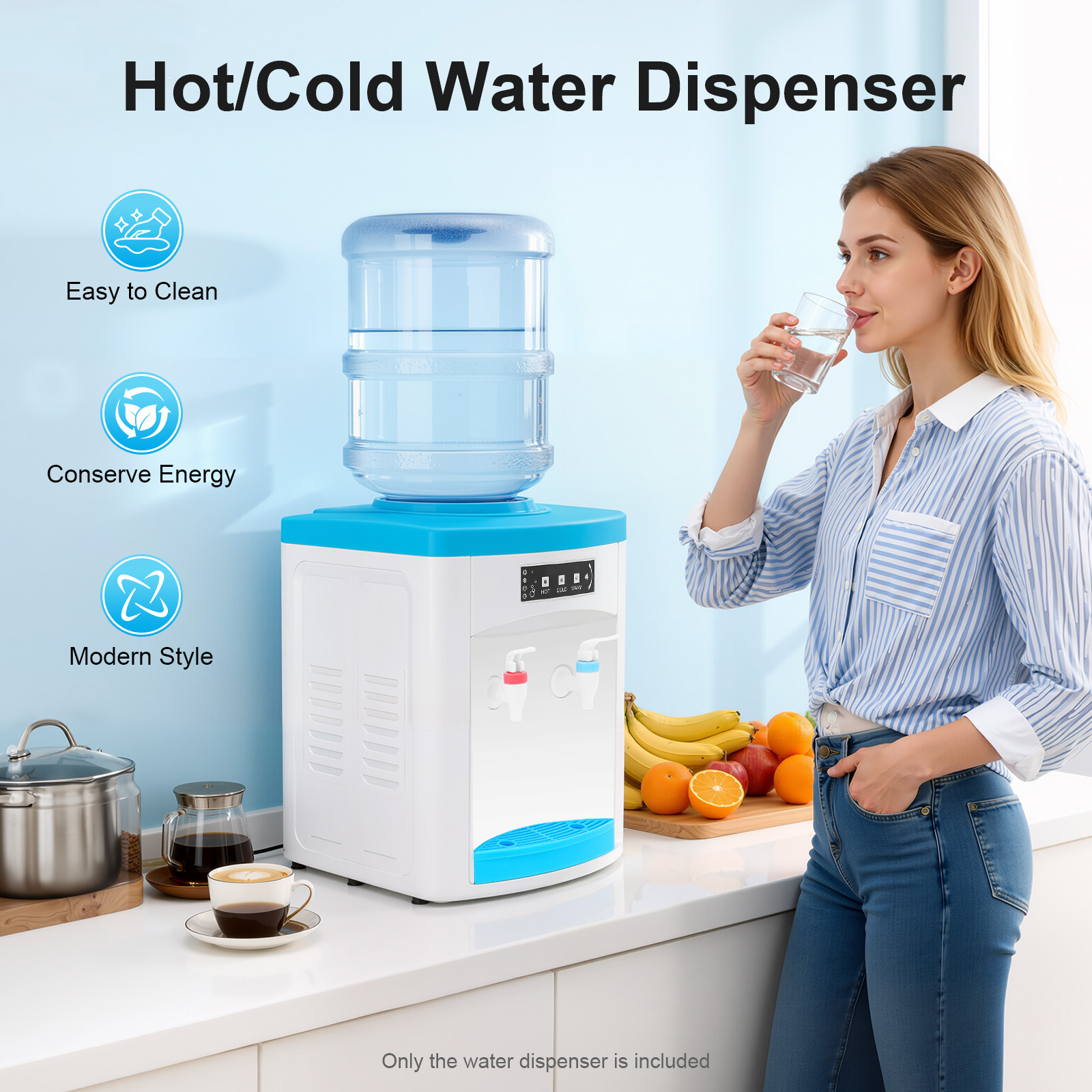 卓上ウォーターディスペンサー 温冷コンパクト 1.1-4.9Gal に適合 省エネ/効率的 ホームオフィスデスク用