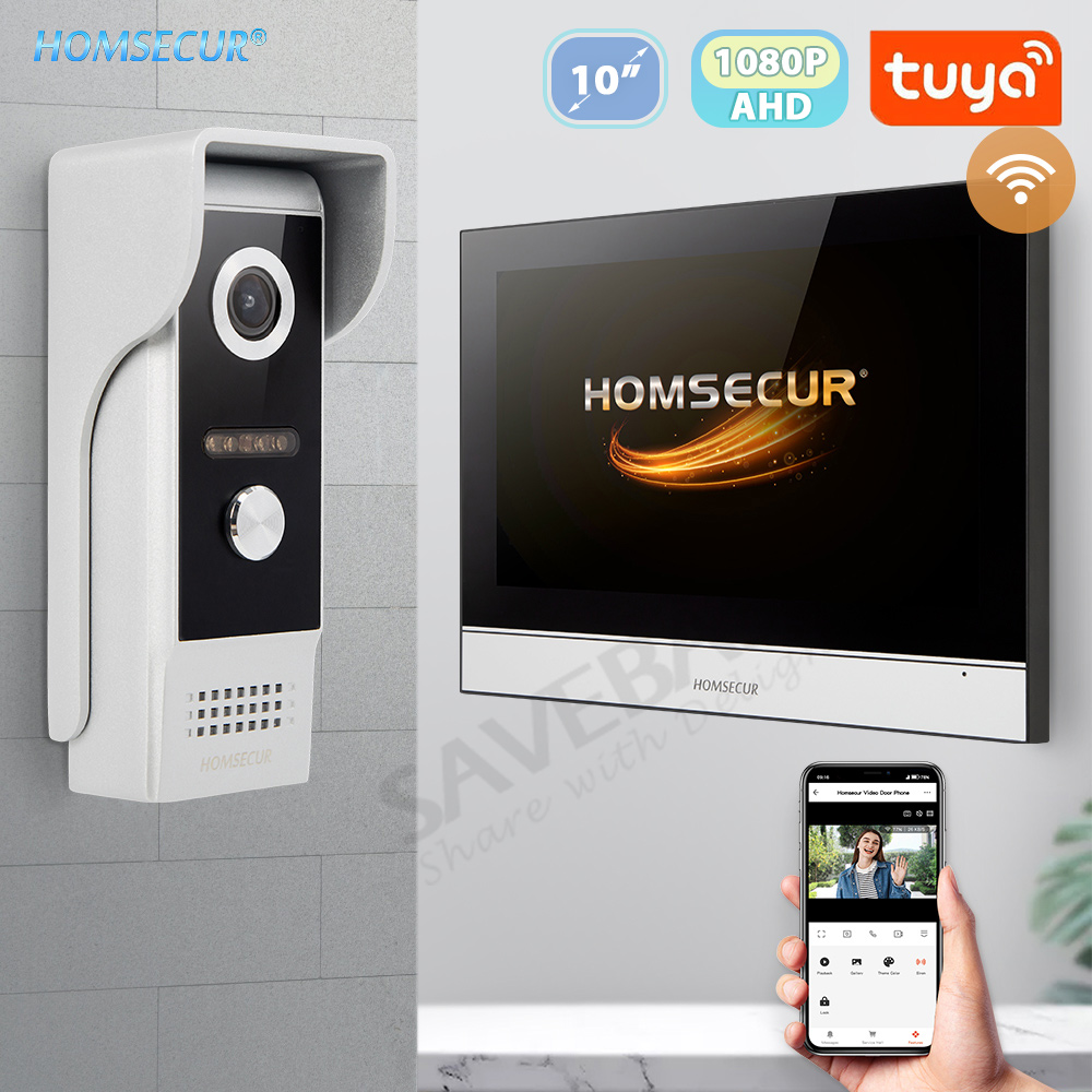 Tuya Smart APP WIFI HD 10 インチビデオドアホンエントリーインターホンシステム 4 ワイヤー IP65 1080P ドアベルカメラ録画スナップショット