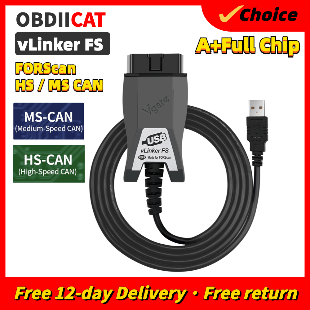 オリジナル Vgate vLinker FS ELM327 FORScan HS/MS-CAN ELM 327 自動 OBD2 車診断スキャナインターフェイスツール