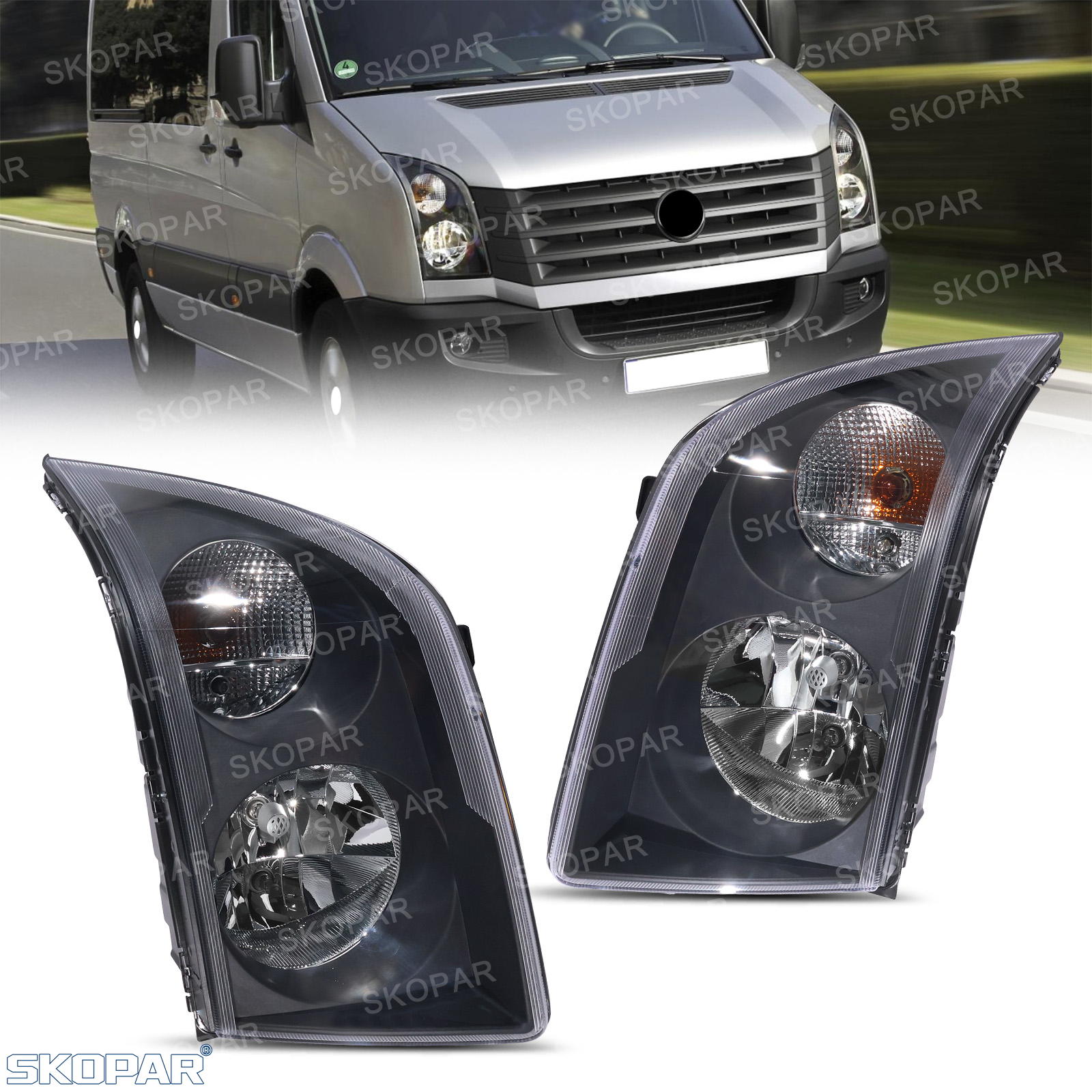 Vw クラフター 2006 2007 2008 2009 2010 2011 2012 2013 2014 2015 2016 カーアクセサリーハロゲンライトフロントヘッドランプヘッドライト
