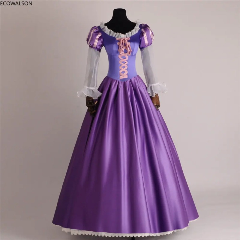 プラスサイズ XS-XXXL プリンセスラプンツェルファンシードレス大人の衣装ハロウィン/カーニバルパーティーもつれたコスプレ衣装 30