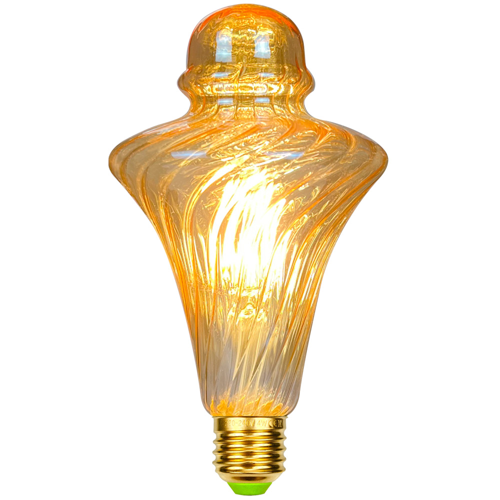 TIANFAN E27 エジソン電球 Led フィラメント電球 φ95mm ツイストコーン 2500 ケルビン 4 ワット特殊装飾電球 110V 220V