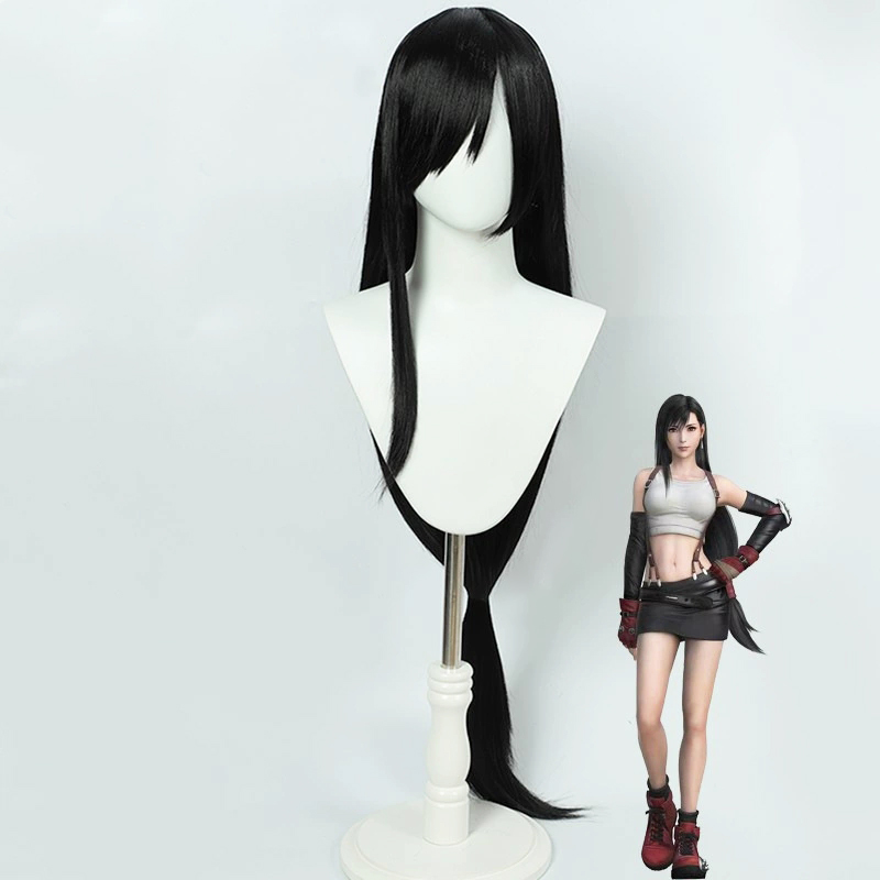 コスプレウィッグファイナルファンタジーアニメウィッグティファ・ロックハートブラック FF7 アニメゲームロールプレイウィッグ女性合成かつら前髪アニメゲーム