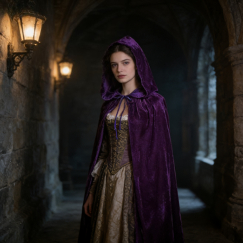 ハロウィンケープコスプレ仮装衣装魔女マントウィザード妖精ベルベット悪魔ケープ高品質ベルベット生地