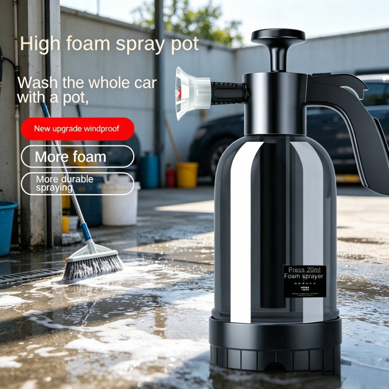 2L 空気圧ハンドポンプ泡噴霧器 3 ノズルスノーフォームキャノン洗車スプレーボトル窓掃除ツール