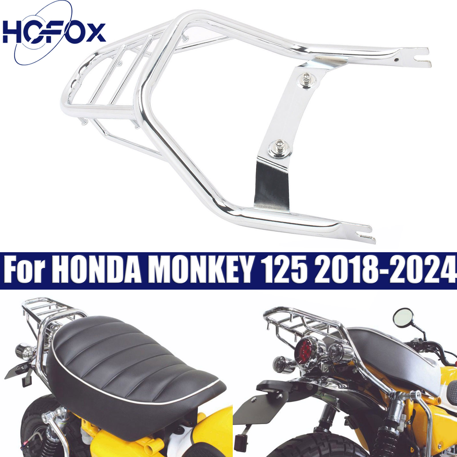 オートバイ後部座席荷物ラックカーゴサポートホルダーブラケット貨物テールラックホンダモンキー 125 2018-2024