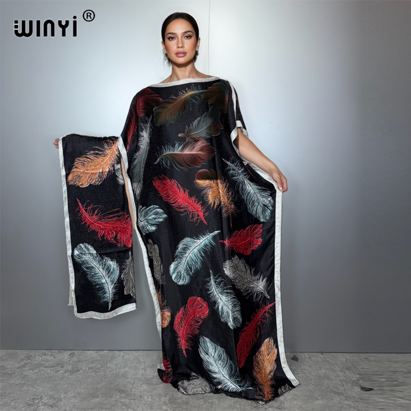 WINYI イスラム教徒のアフリカのファッションドレス女性のためのアバヤドバイ高級カフタンイブニングドレスエレガントなマキシ丈ドレスビーチカバー