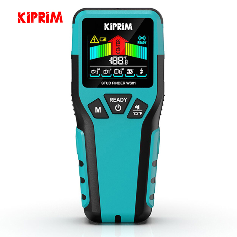 Kiprim 5 in 1 スタッドファインダー木製スタッド金属検出ライブケーブルの検出金属深さ測定ファインダー壁検出スキャナ